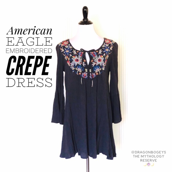 American Eagle Outfitters Dresses & Skirts - American Eagle Embroidered Crepe Dress